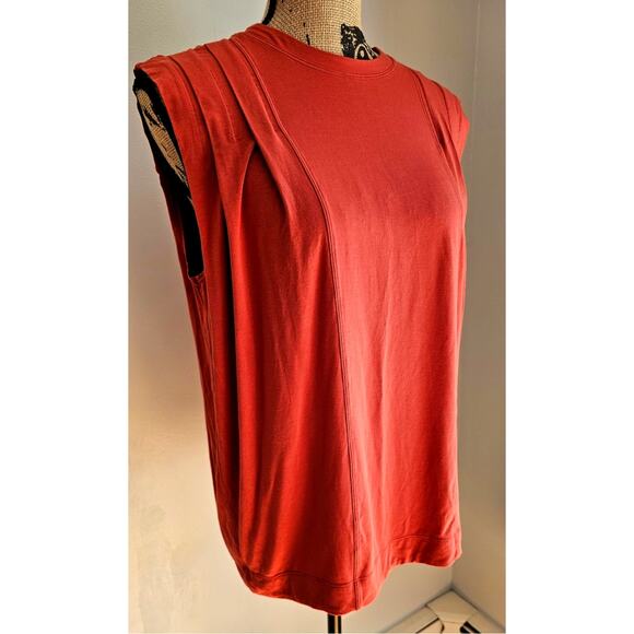 Lululemon Modal Pleated Shoulder Tank Top in Red Rock, Sz 4 - Picture 5 of 11